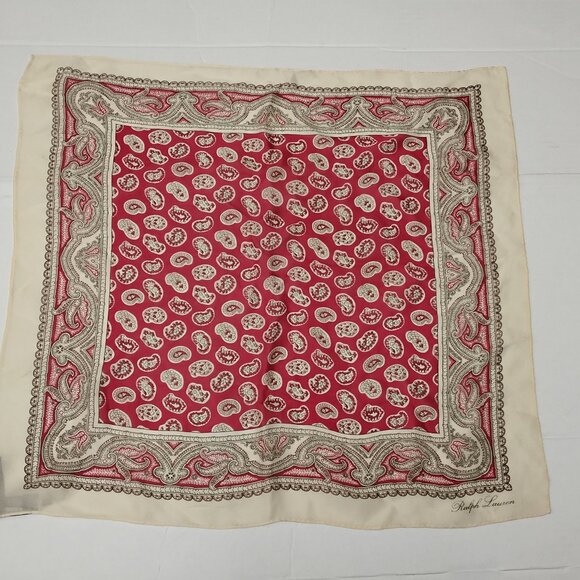 ❤️RALPH LAUREN Black Label Paisley 100% Silk Bandana Scarf - Picture 1 of 6